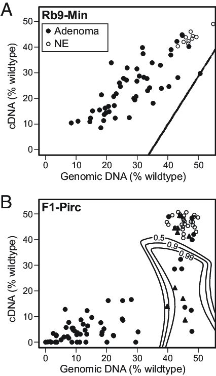 Percentage Of The WT Apc Allele Compared With The Pirc Mutant Allele In