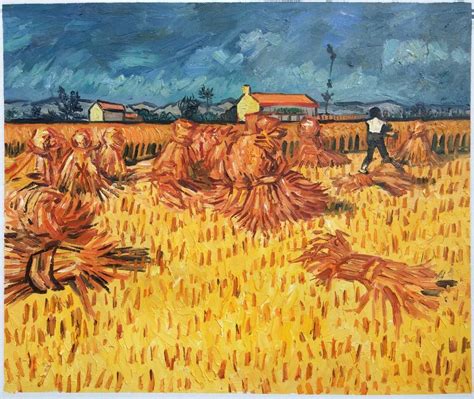 Harvest in Provence Oil Painting Reproduction - Van Gogh Studio