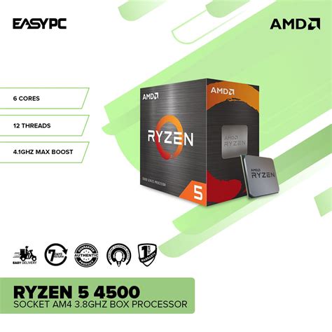 EasyPC AMD Ryzen 5 4500 Socket Am4 3 6GHz Desktop Processor 6 CPU