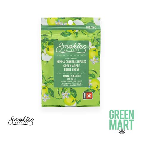 Smokiez Singles Sweet Green Apple 100mg Thc Cbg Gummy Green Mart Beaverton