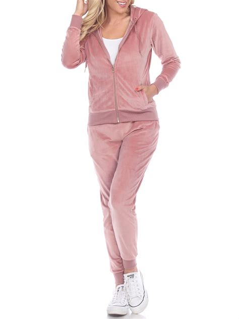 White Mark Women's 2 Piece Velour Tracksuit Set - Walmart.com