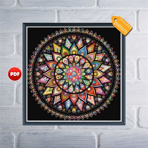 PDF Schema Punto Croce Fiore Mandala Schema Punto Croce Mandala Moderno