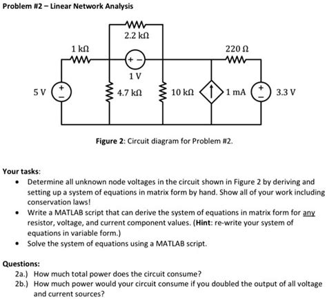 SOLVED Texts Problem 2 Linear Network Analysis 2 2 kΩ 1 kΩ 220 Ω 1