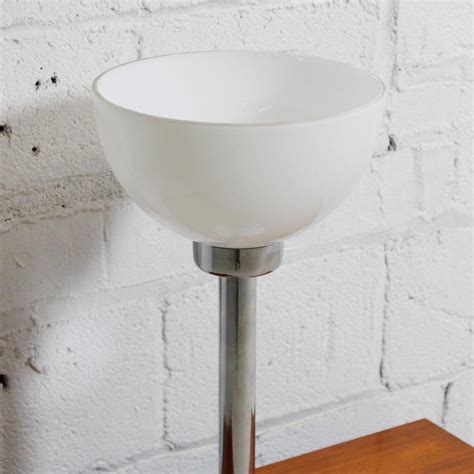 Chrome And White Glass Bowl Shaped Shade Table Lamp Chairish