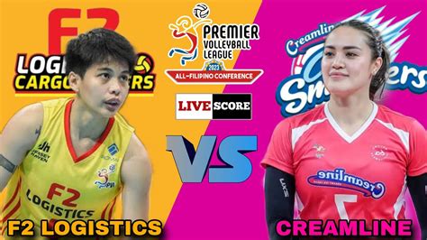 CREAMLINE Vs F2 LOGISTICS PVL AFC Live Scoreboard YouTube