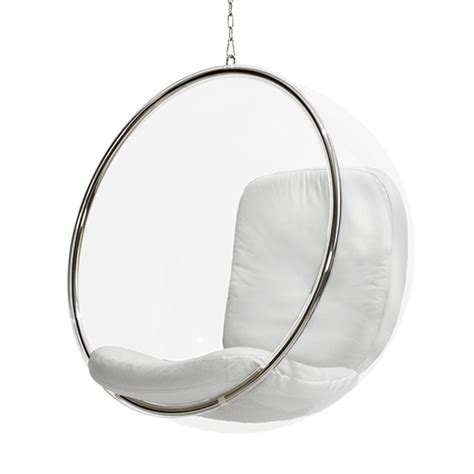 Poltrona Bubble Chair Acrilico Com Estofado Sued Branco Leroy Merlin