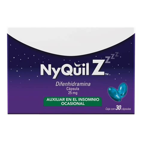 Difenhidramina Nyquil Z 25 Mg 30 Cápsulas Walmart