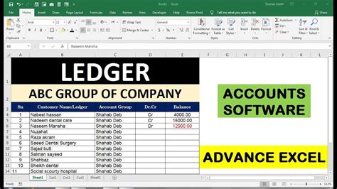 How To Maintain Customer Ledger Account Format In Excel Youtube