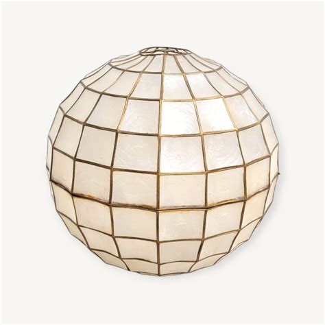 Grande Lampe Suspension Xxl En Nacre Et Laiton Coucou Retro