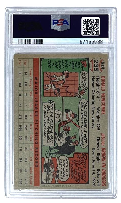 1956 Topps Don Newcombe PSA 5 Slabkick