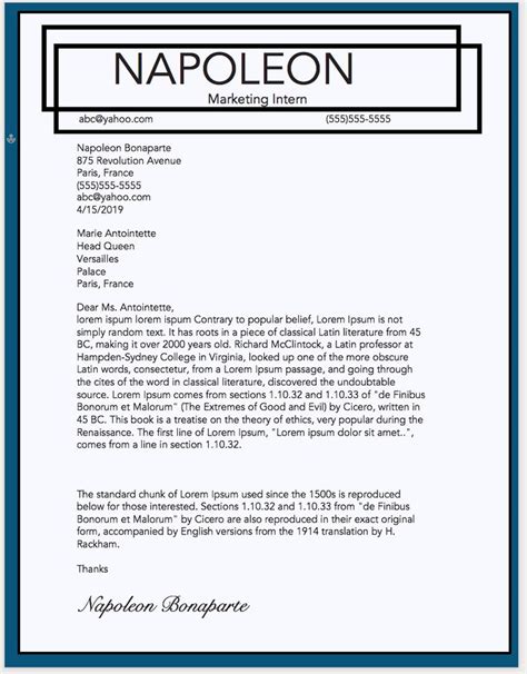 Creative Cover Letter Template