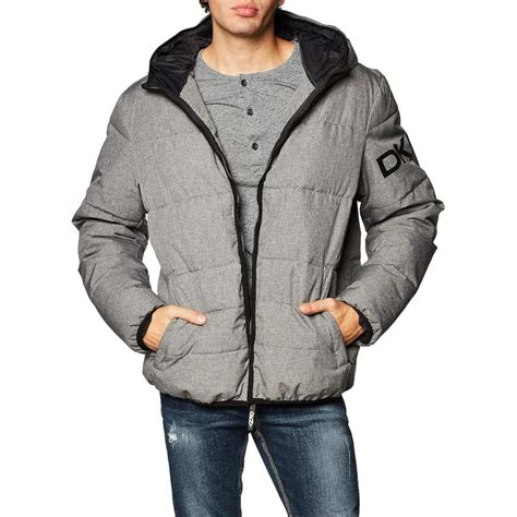 Dkny Mens Water Resistant Ultra Loft Hooded Logo Puffer Jacket