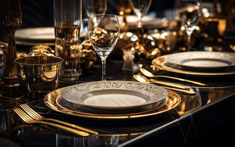 Premium Ai Image Luxury Tableware Beautiful Table Setting In Restaurant