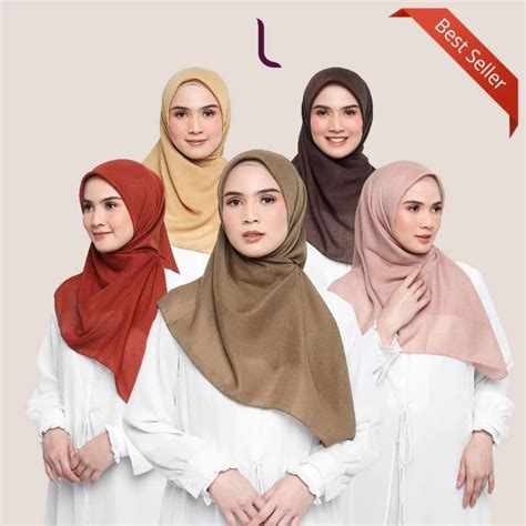 Jual Elzatta Hijab Jilbab Segi Empat Scraf Polos Obelia Samida Shopee