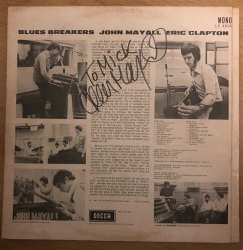 Signed John Mayall With Eric Clapton Blues Breakers Decca Lk