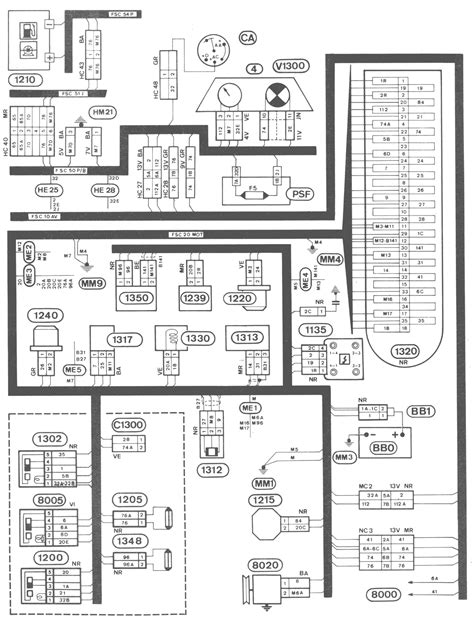 PEUGEOT 405 XU5M2Z MMFD INJECTION IGNITION G5 MONOPOINT WIRING DIAGRAMS