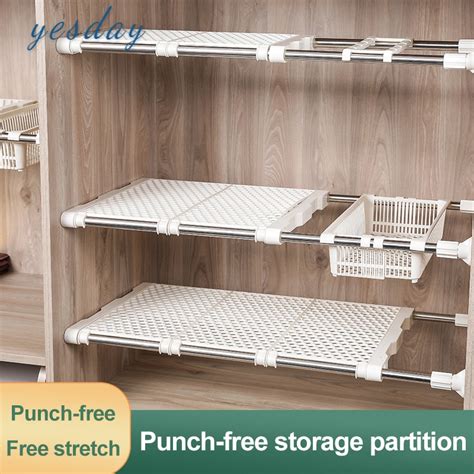 Telescopic Wardrobe Partition Board Nail Free Wardrobe Layer Partition