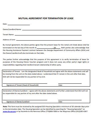 Mutual Lease Termination Agreement Pdf India Odelia Cummins