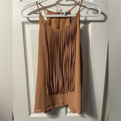 Named Zebra Tops Naked Zebra Camel Frilly Tank Blouse Sz Sarmpit To Armpit 7top To Bottom 25