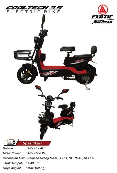 Jual Sepeda Listrik EXOTIC COOLTECH 3 5 Electric E Bike 500 Watt Di