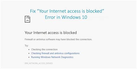 Fix “your Internet Access Is Blocked” On Chrome Windows 10 Windows