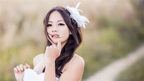 Wallpaper 1920x1080 Px Asian Brown Brunette Depth Dress Eyes