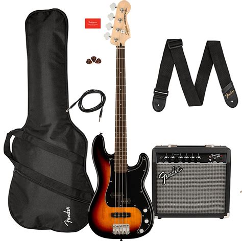 Squier Affinity Precision Bass Pj Pack W Gig Bag And Rumble 15 3 Color