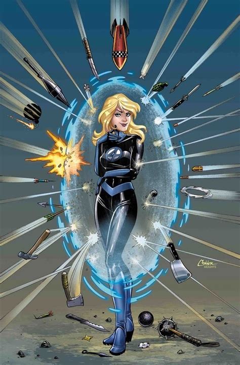 Invisible Woman - creating a force field - Fantastic Four Arte Dc ...