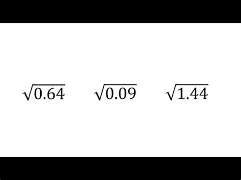 Simplify Square Roots Of Decimals Perfect Square Decimals Math Help