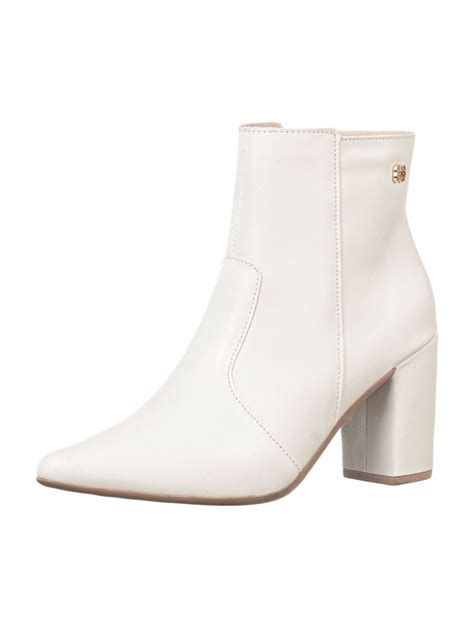 GiGiL Bota Feminina Coturno Bico Fino Cano Curto Salto Grosso Moda