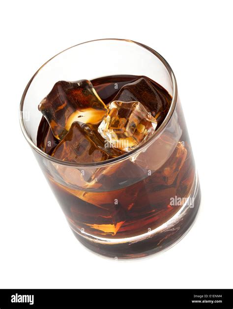 Whiskey Cola Cocktail Isolated On White Background Stock Photo Alamy