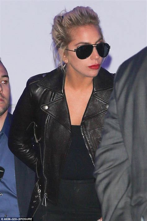 Lady Gaga Rocks Leather Jacket At Kings Of Leon Gig Daily Mail Online