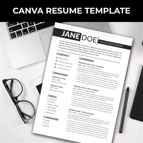 Canva Resume Template Elegant Canva Resume Template Editable CV Design ...