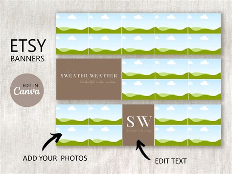 Etsy Banner Template Editable in Canva, DIY Etsy Photo Cover Template ...