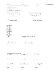 Copy Of Assignment 2 3b Day 1 Function Inverses Docx Name Class