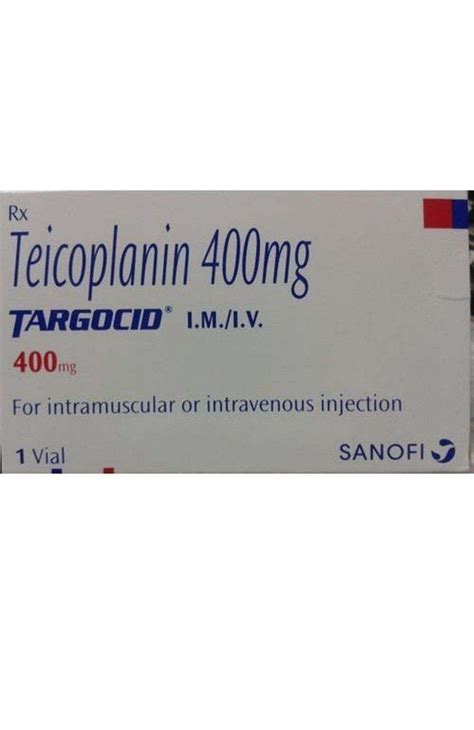 Allopathic Tecwell Teicoplanin Mg Targocid Injection Packaging