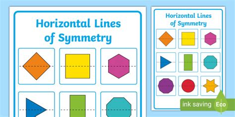 Horizontal Lines of Symmetry Display Poster - (teacher made)