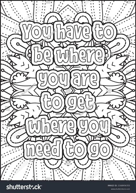 Motivational Quotes Coloring Page Coloring Book Stock Vector Royalty