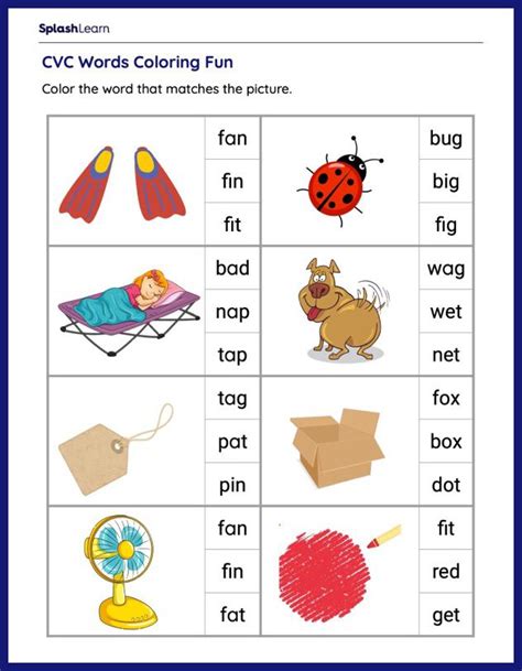 Cvc Words And Coloring Ela Worksheets Splashlearn 30282 Hot Sex Picture