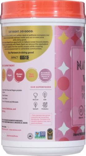 Natreve Strawberry Shortcake Vegan Plant Based Protein Powder 238 Oz