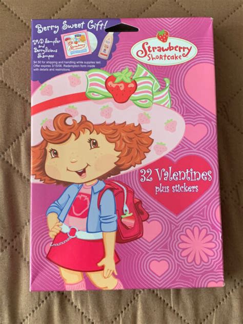 Strawberry Shortcake Valentines Cards Plus 24 Cards And Sheet Of Stickers Ebay