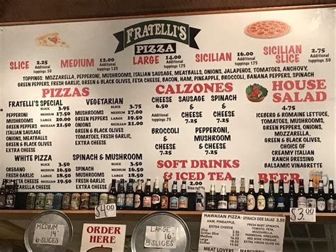 Menu At Fratelli S Pizza Pizzeria Pelham