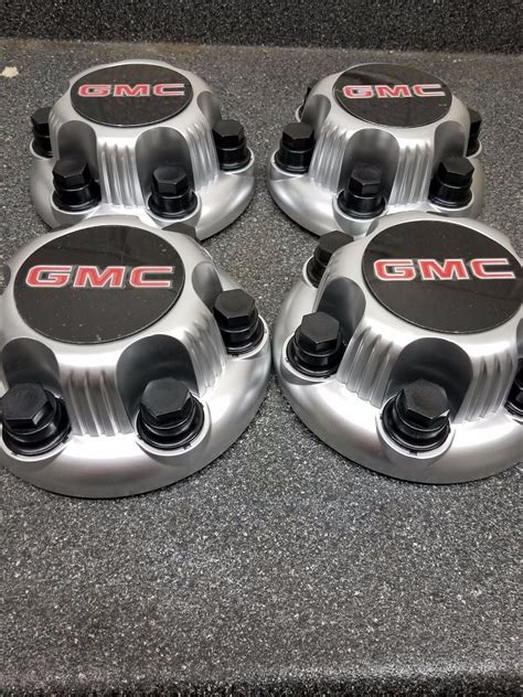 4PCS MATTE SILVER GMC Sierra Yukon Savana 6 Lugs 1500 Center Caps 16