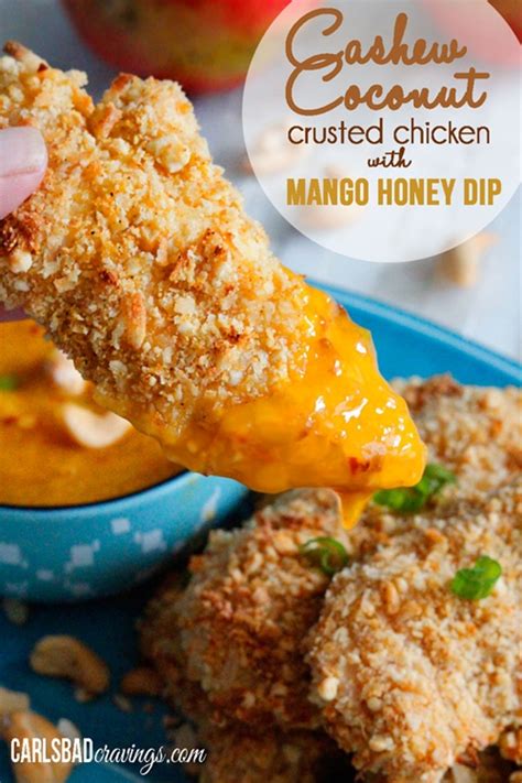 Crispy Cashew Coconut Crusted Chicken Tenders With Mango Hon Recipe