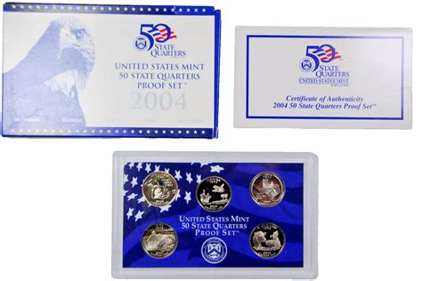 2004 S United States Mint 50 State Quarters Proof Set W COA And Box EBay