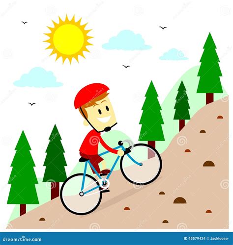 Cartoon Mountain Biking