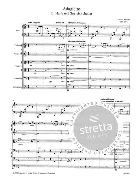 Adagietto Von Gustav Mahler Im Stretta Noten Shop Kaufen