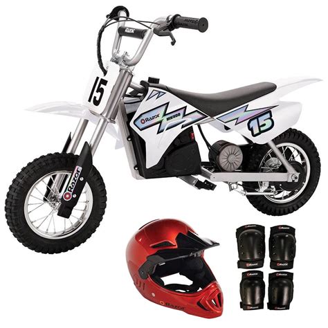 Razor MX400 Dirt Rocket 24V Electric Dirt Bike, Helmet, & Elbow & Knee ...