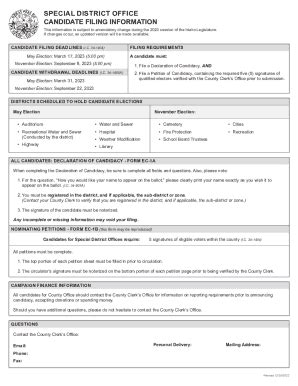 Fillable Online CANDIDATE FILING INFORMATION Fax Email Print PdfFiller