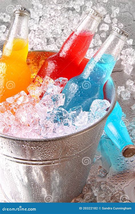 Bottles Of Cooler Drinks With Ice Stock Photography - Image: 20322182